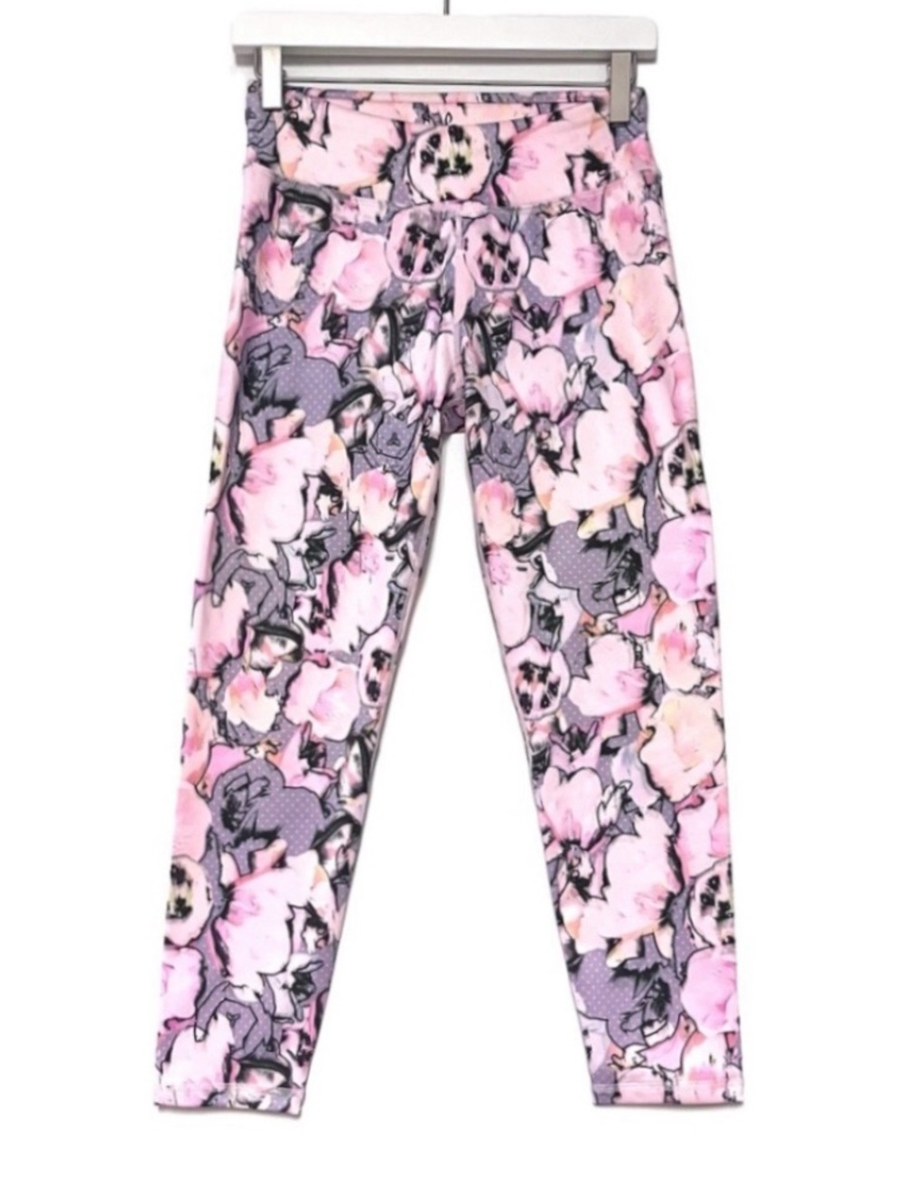 Prana Womens Roxanne Tulip Cropped Purple Pink Leggings Size Medium 8 10 Gym USA